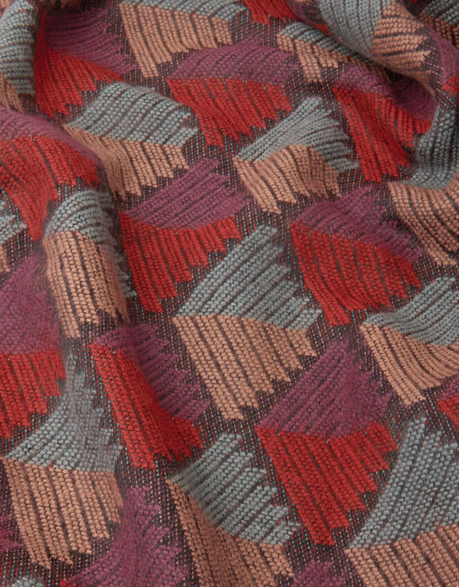 Geometric Jacquard Blanket Scarf, , large