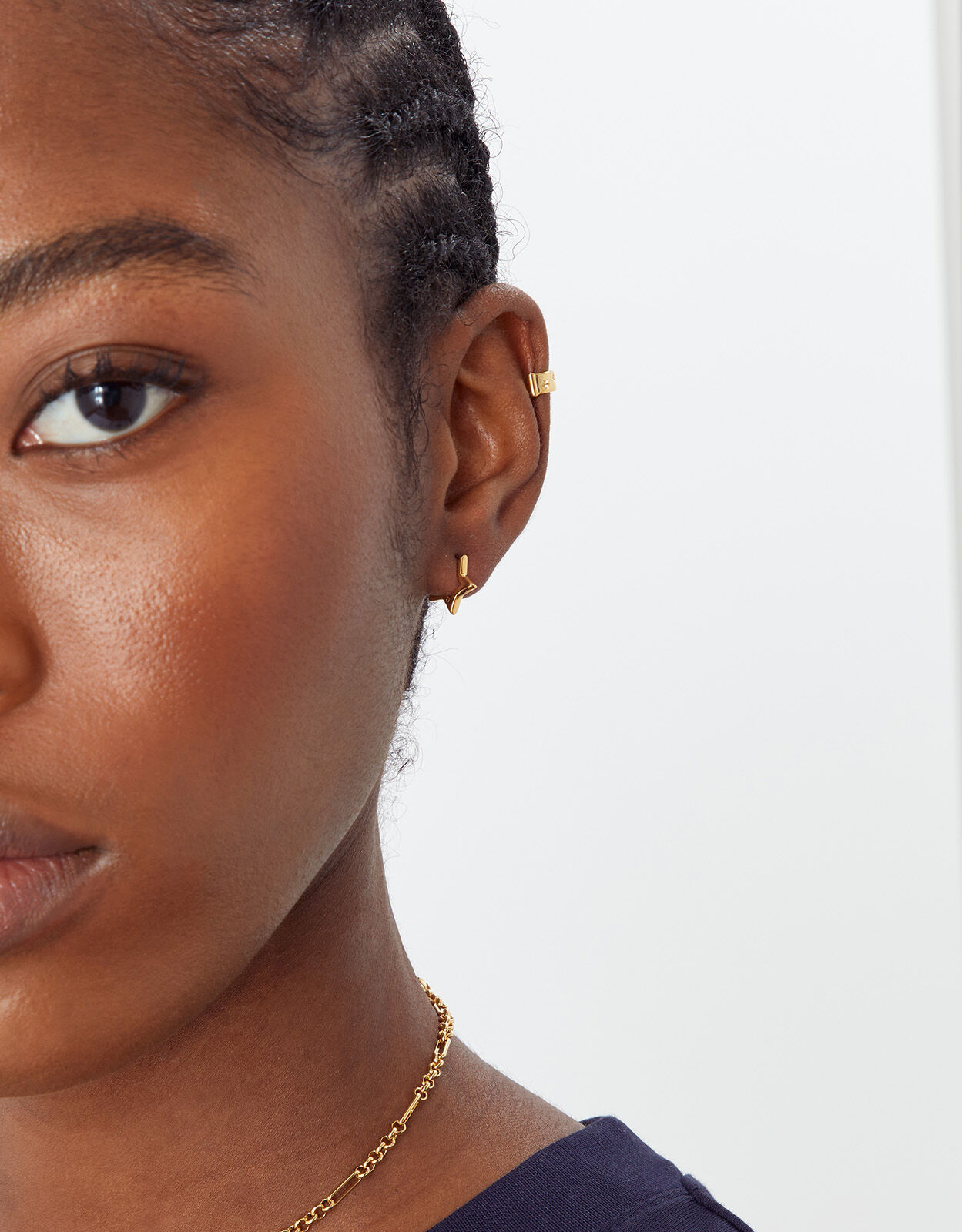 14ct Gold Plated Star Shape Hoops