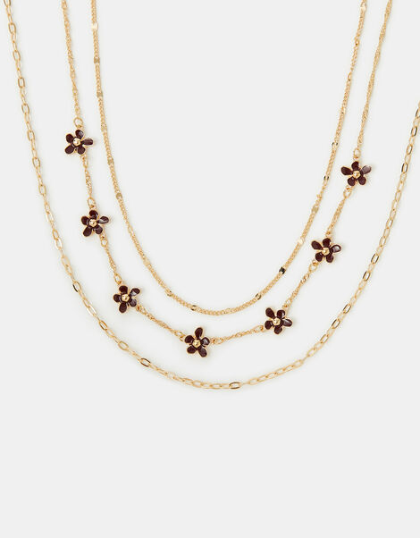 3-Pack Enamel Flower Necklaces, , large