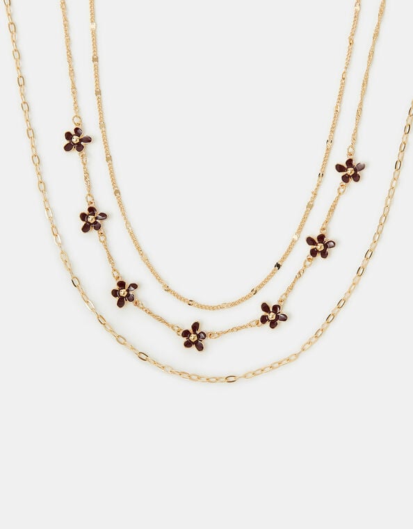 3-Pack Enamel Flower Necklaces, , large