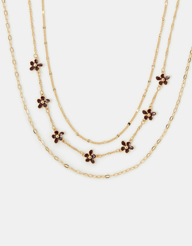 3-Pack Enamel Flower Necklaces, , large