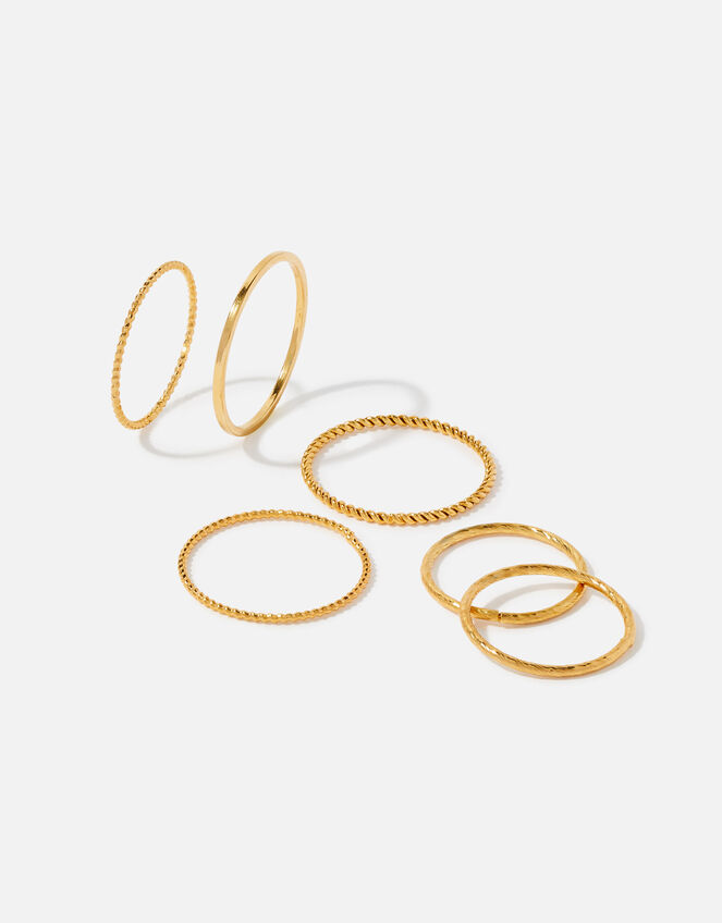 Gold-Plated Stacking Ring Set, Gold (GOLD), large