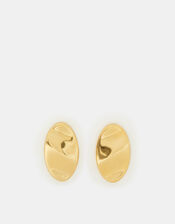 Stainless Steel Fluid Oval Stud Earrings, , large