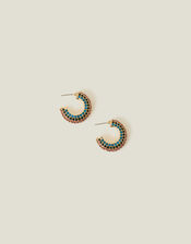 Encrusted Chunky Hoops, , large
