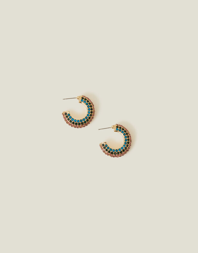 Encrusted Chunky Hoops, , large