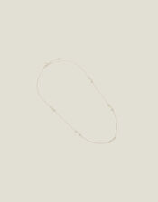 Sterling Silver Stationed Mother of Pearl Necklace, , large