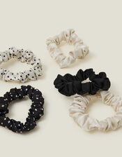 5-Pack Skinny Mix Hair Scrunchies, , large