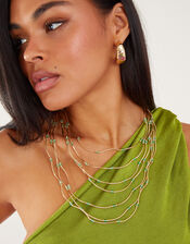 Layered Facet Bead Necklace, , large