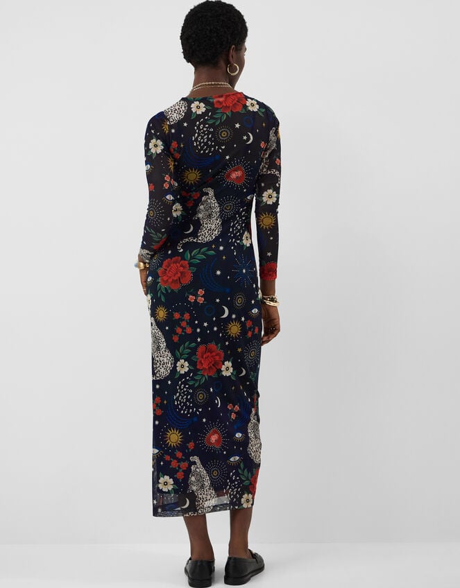 Celestial Print Mesh Midi Skirt, Multi (MULTI), large