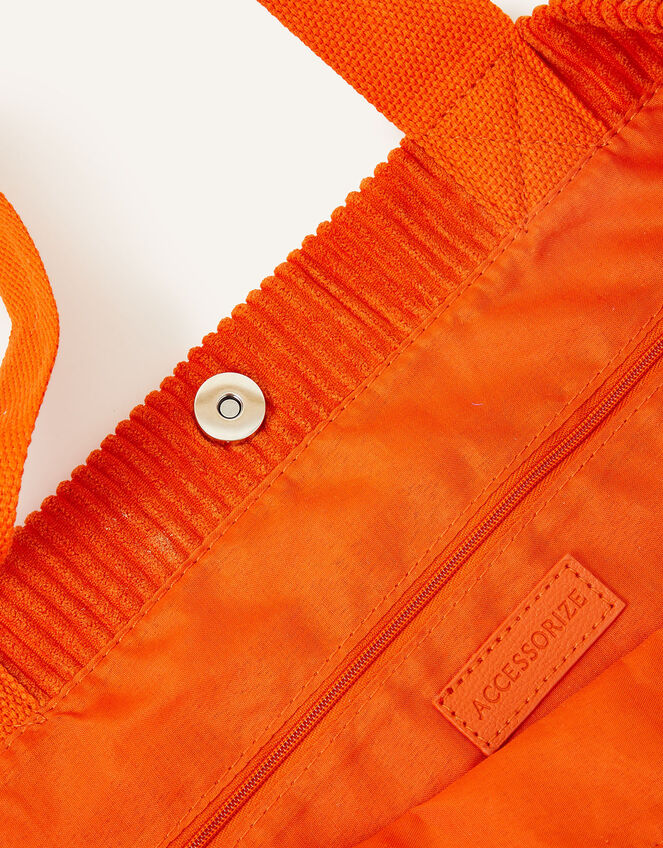 Cord Shopper Bag, Orange (ORANGE), large