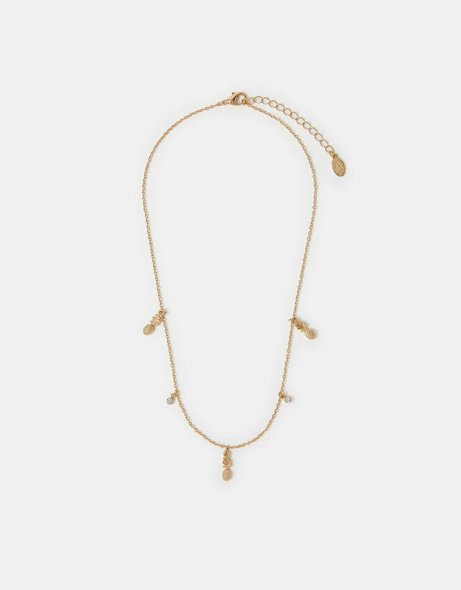Pineapple Charm Station Necklace, , large