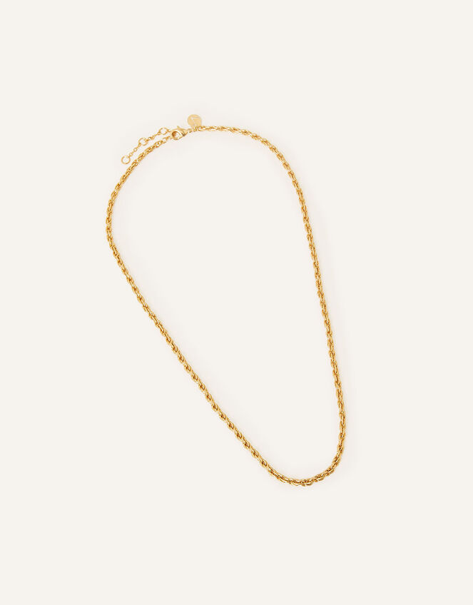 14ct Gold-Plated Twisted Rope Chain Necklace, , large