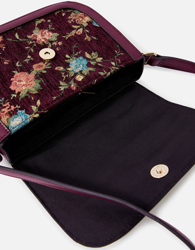 Floral Tapestry Cross-Body Bag, , large