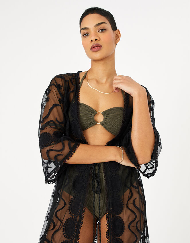 Lace Kimono, Black (BLACK), large