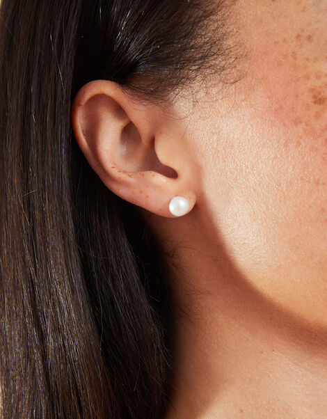 Sterling Silver Small Freshwater Pearl Stud Earrings, , large