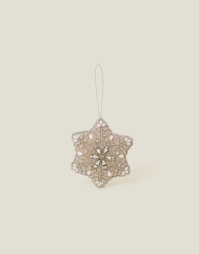Embellished Snowflake Hanging Decoration, , large