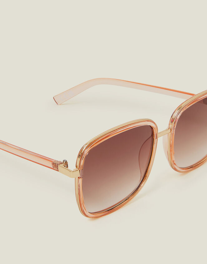 Crystal Metal Square Sunglasses, , large