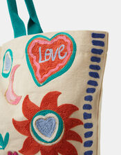 Floral Embroidered Shopper Bag, , large