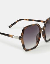 Oversized Tort Square Sunglasses, , large