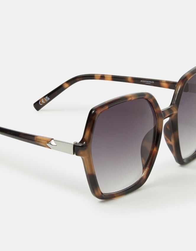Oversized Tort Square Sunglasses, , large