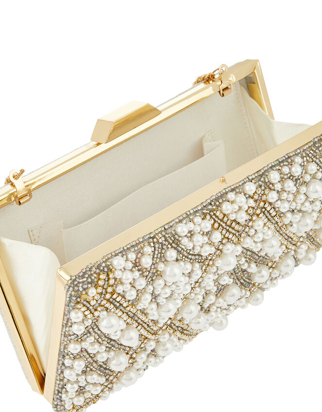 Pippa Pearl, Crystal and Bead Hardcase Clutch Bag, , large