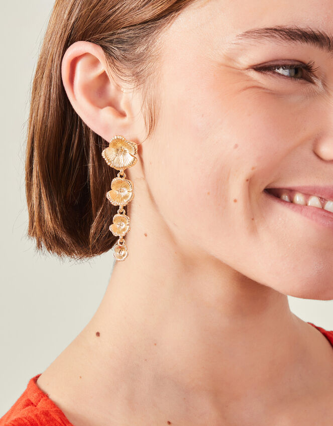 Statement Flower Drop Earrings, , large