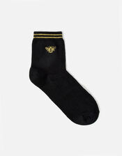Embroidered Bee Happy Socks , , large
