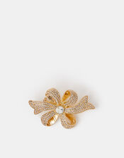 Diamanté Bow Brooch , , large