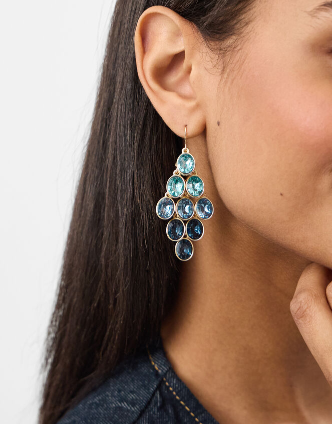 Ombr&eacute; Cascading Gemstone Drop Earrings  , , large