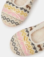 Fair Isle Ballet Flat Slippers, Multi (BRIGHTS MULTI), large