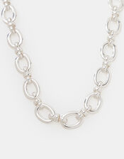Chunky Oval Link Chain Necklace, Silver (SILVER), large