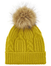 Patchwork Cable Knit Beanie, , large