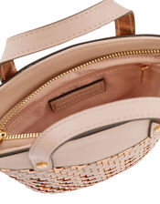 Mini Bucket Bag with Woven Metallic Panel, , large