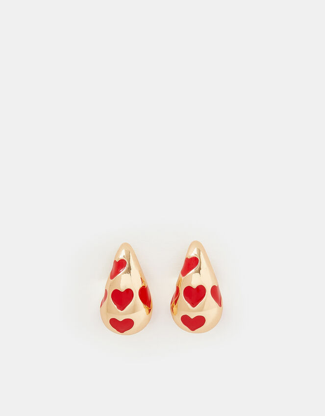 Heart Chunky Teardrop Earrings, , large