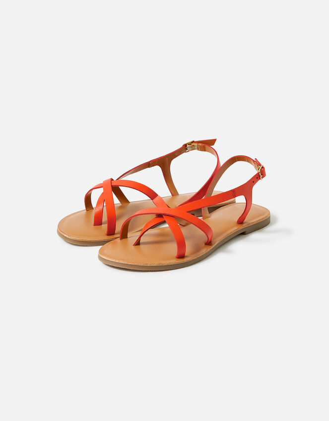Multi Strap Sandals, Red (RED), large