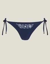 Embellished Mirror Bikini Bottoms, Blue (NAVY), large