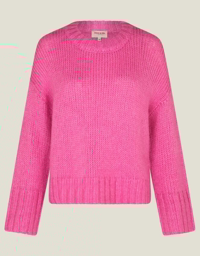 Grace & Mila Chunky Knit Jumper, Pink (PINK), large