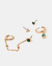 4-Pack Gemstone Stud & Hoop Earrings, , large