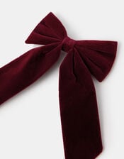 Velvet Bow Barrette Hair Clip, , large