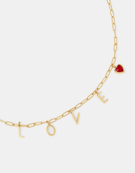 Stainless Steel Love Charm Necklace, , large