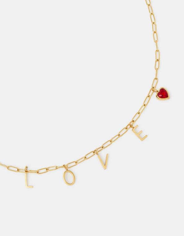 Stainless Steel Love Charm Necklace, , large