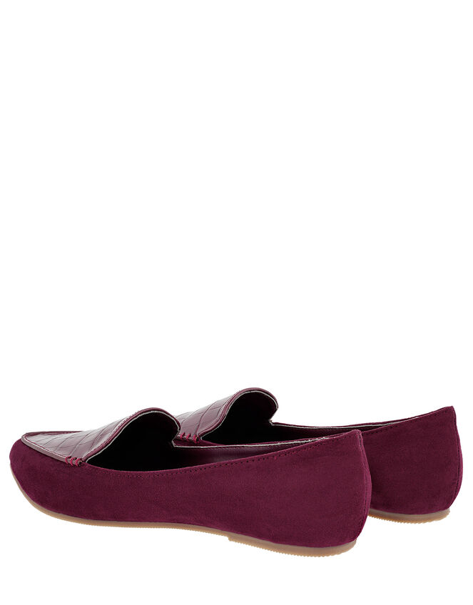 Point Toe Flat Shoes, Red (BURGUNDY), large