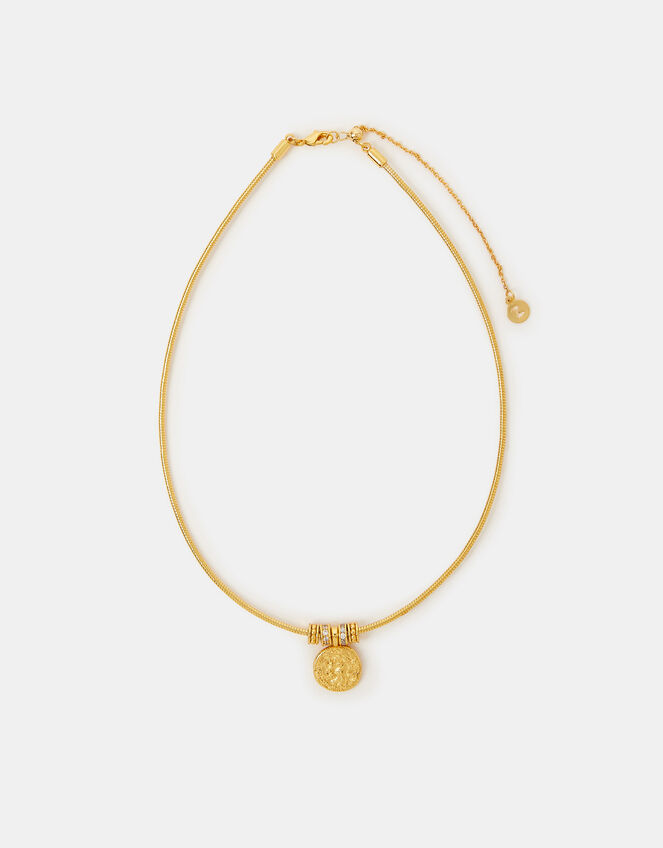 14ct Gold-Plated Molten Coin Collar Necklace, , large