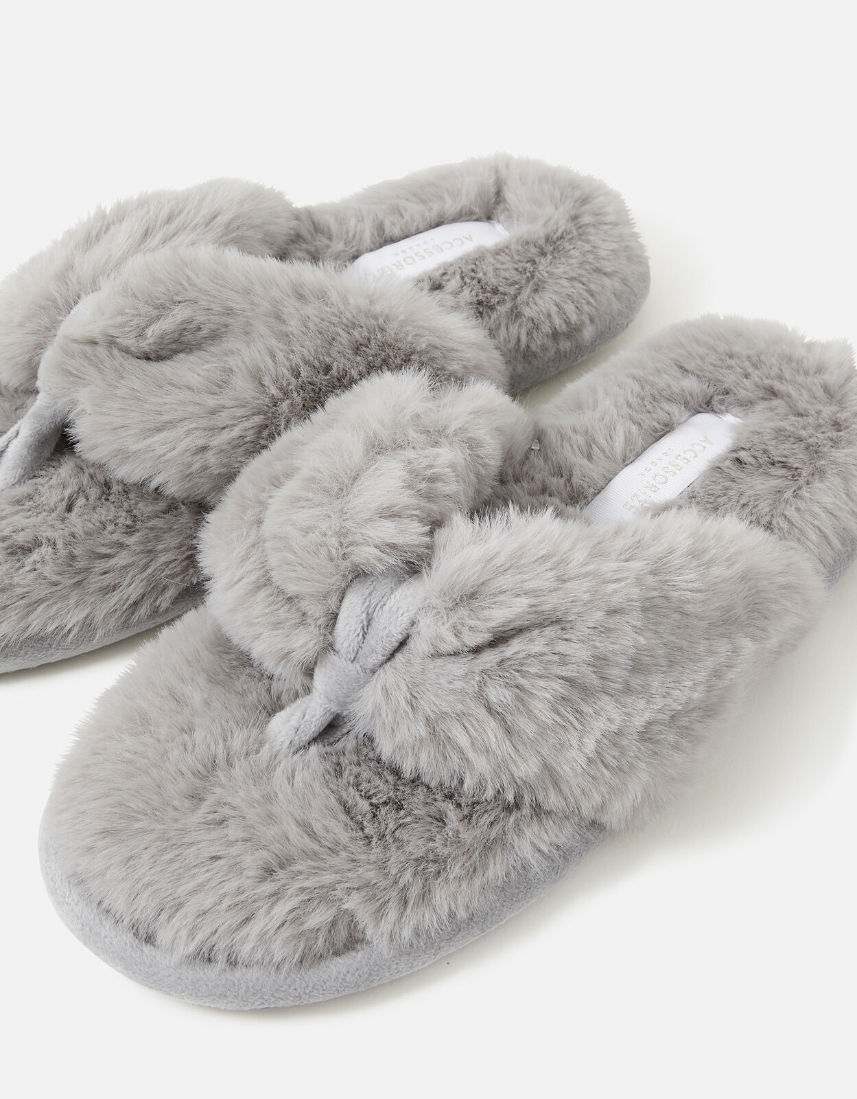 Faux fur discount thong slippers