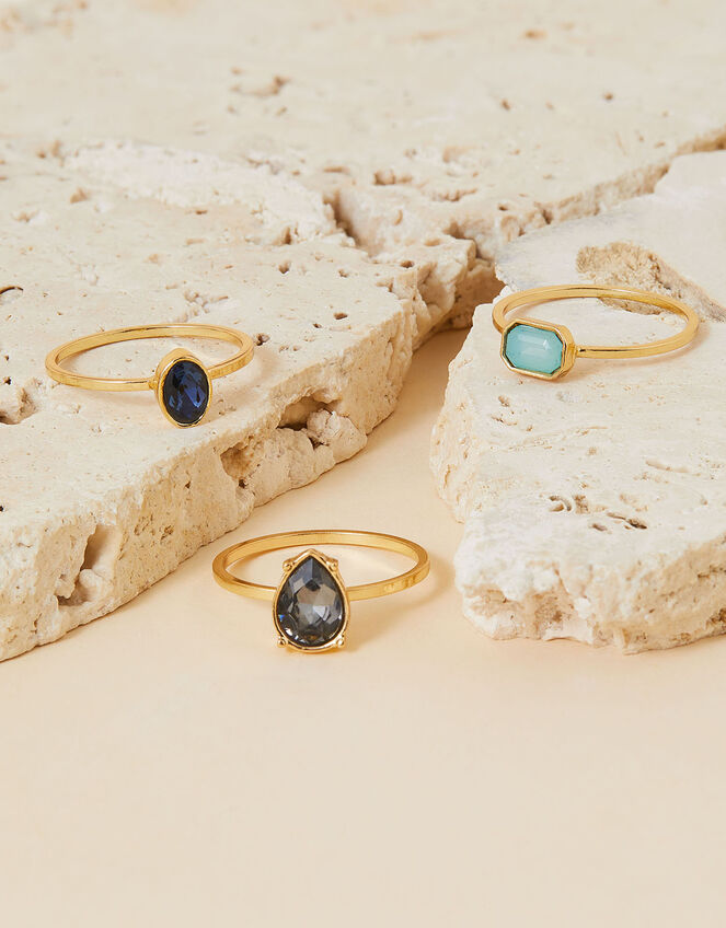 Mixed Stone Stacking Rings Set of Three, Multi (DARKS-MULTI), large