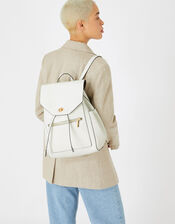 Nikki Zip Backpack, White (WHITE), large