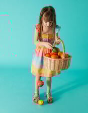 Kids Frill Sleeve Check Dress, Multi (BRIGHTS-MULTI), large