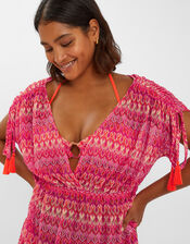 Crochet Mini Kaftan, Multi (BRIGHTS MULTI), large