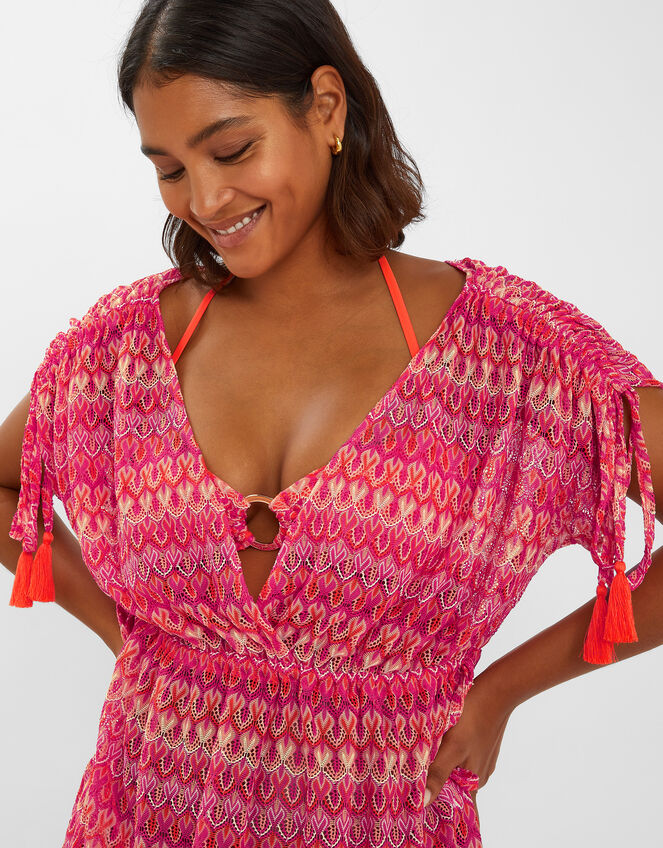 Crochet Mini Kaftan, Multi (BRIGHTS MULTI), large