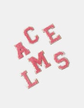 Initial Embroidered Stick-On Patch, Pink (PINK), large